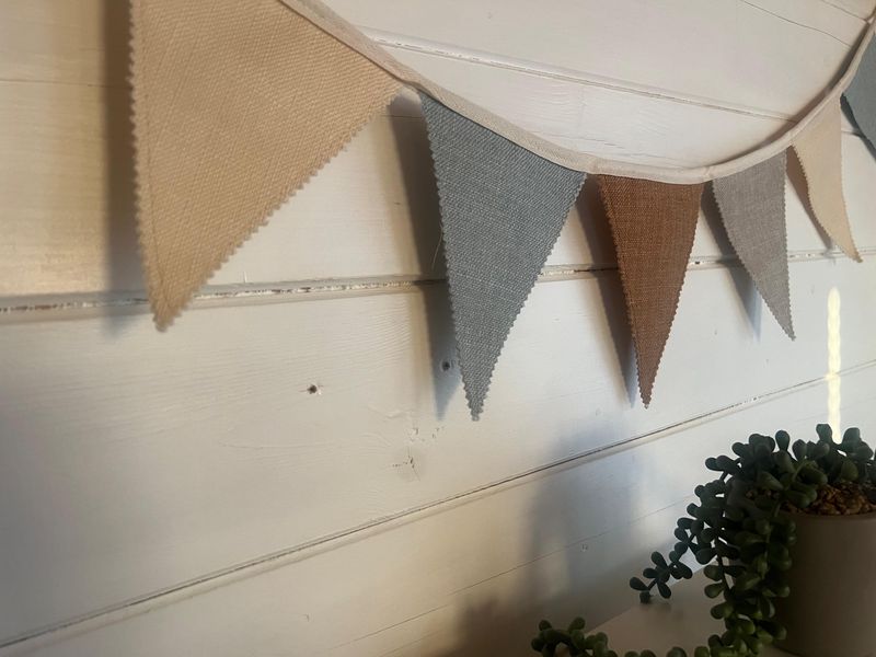 Chambray Bunting Over Reclaimed Bench