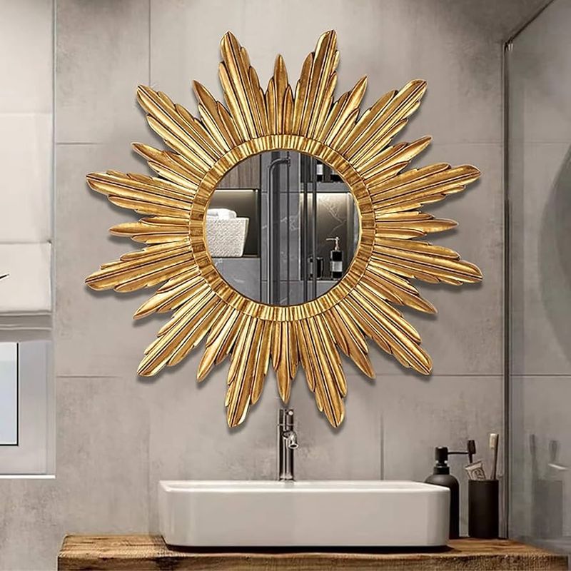 Sunburst Mirror Over a Statement Mantel