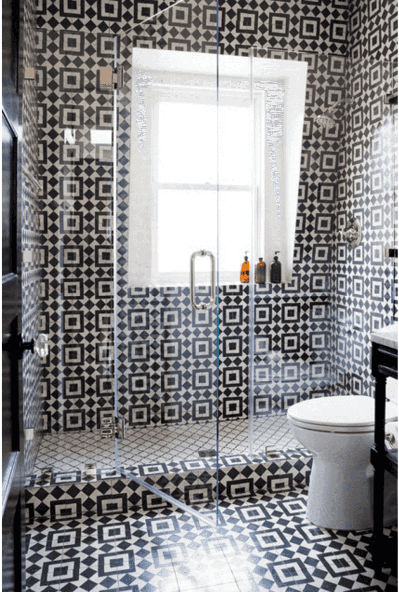 Bold Tile in Small Bathrooms