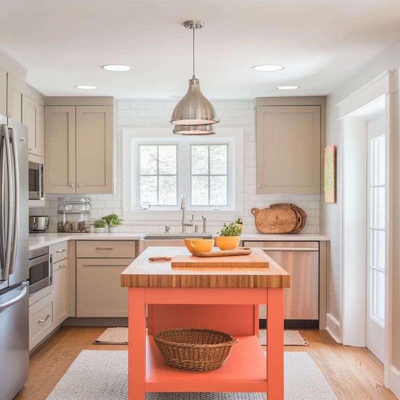 Coral And Soft Gray