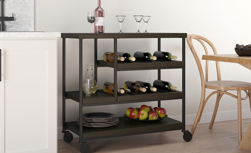 Bar cart for extra storage