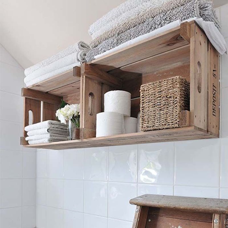 Vintage Crate Wall Shelves