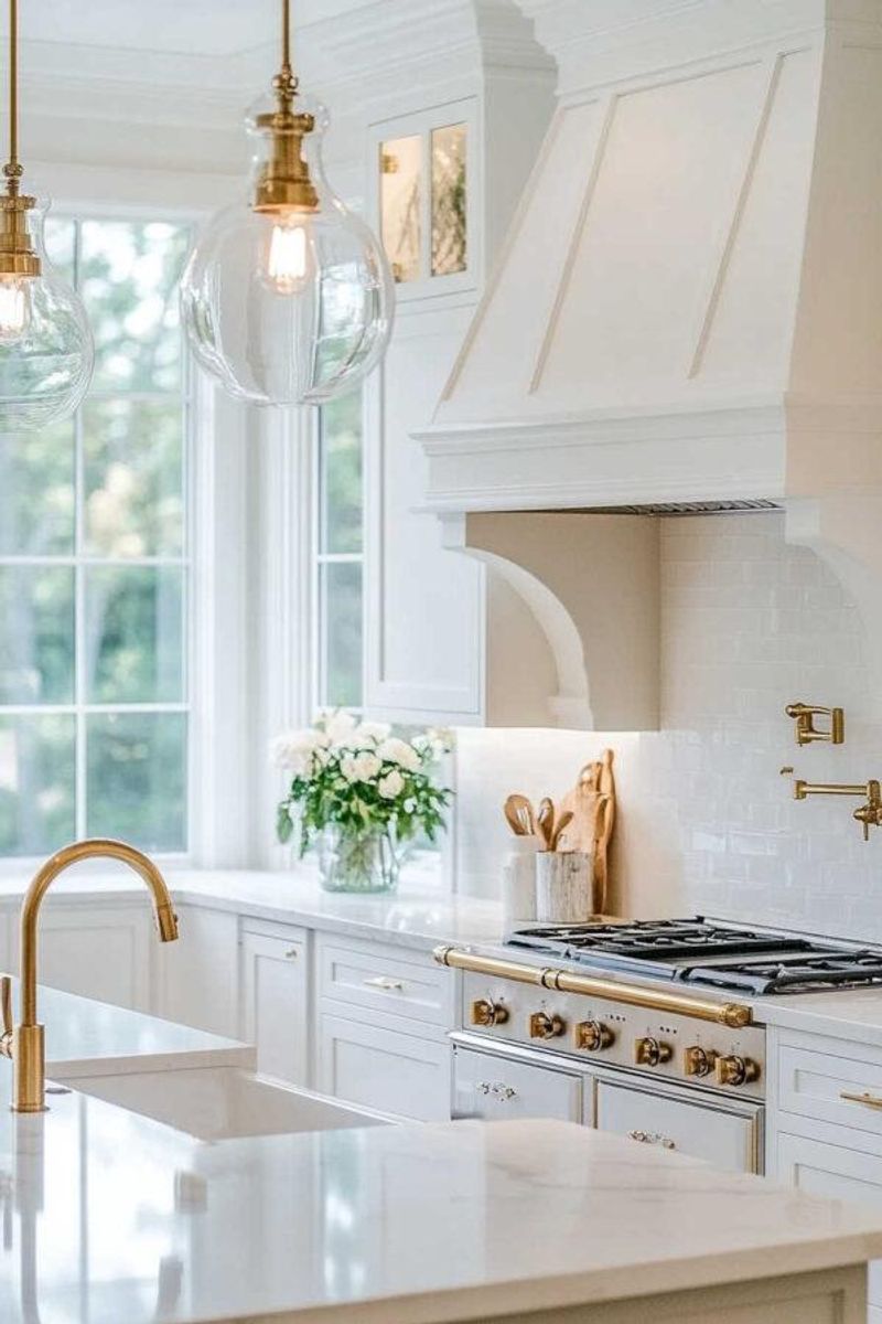 Luxe One-Wall Kitchen with Statement Lighting