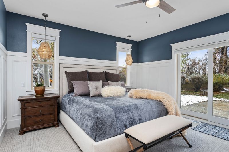 White Wainscoting with Blue Accents