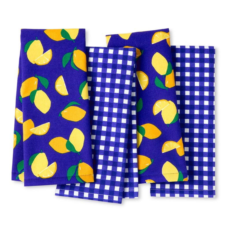 Lemon and berry-colored kitchen towels