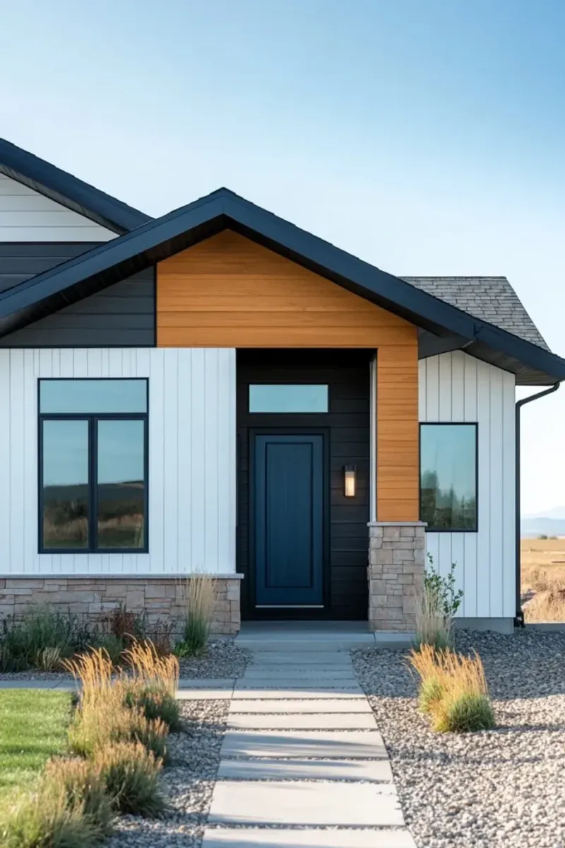 Simple Gable Roofs with Streamlined Siding