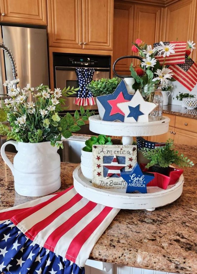 Patriotic Tiered Tray Displays