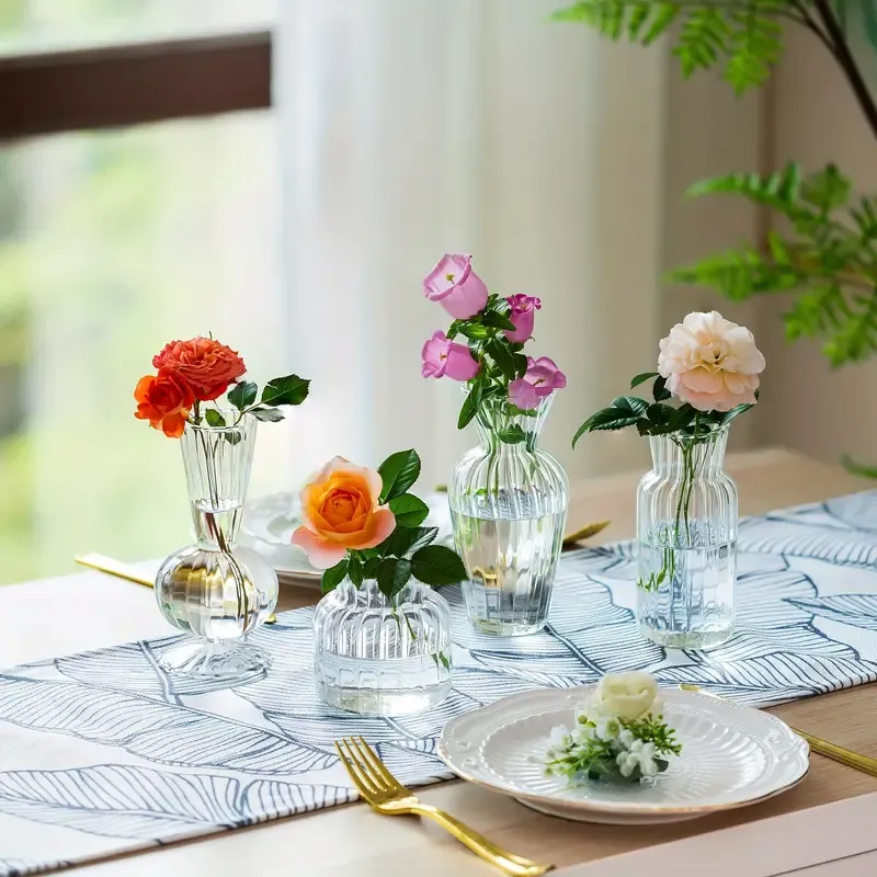 Fresh Flowers In Bud Vases