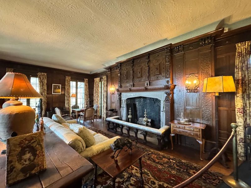 Regal Lounge with Ornate Fireplace