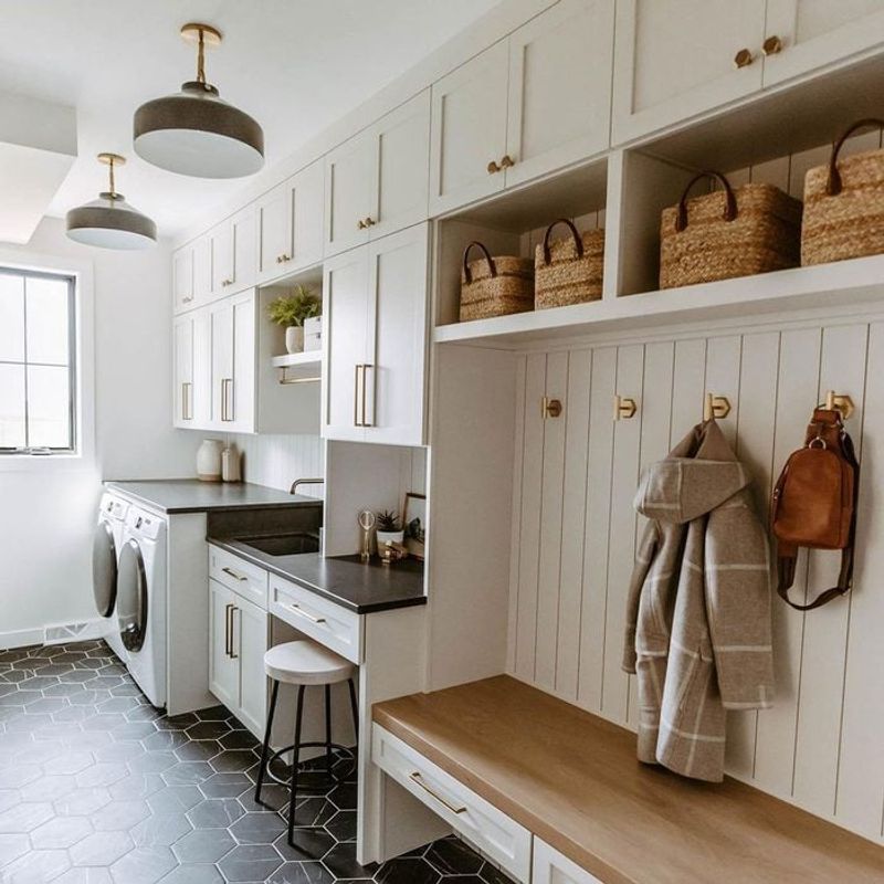 Mudroom-Only Entry → Combined Laundry/Mudroom