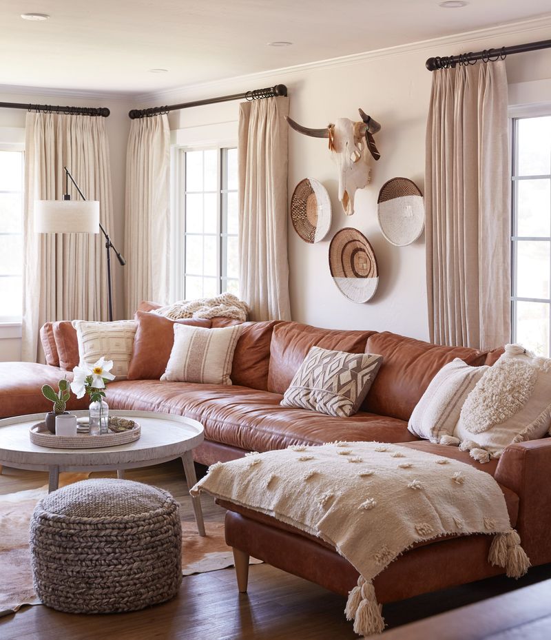 Contrast with Crisp White Curtains