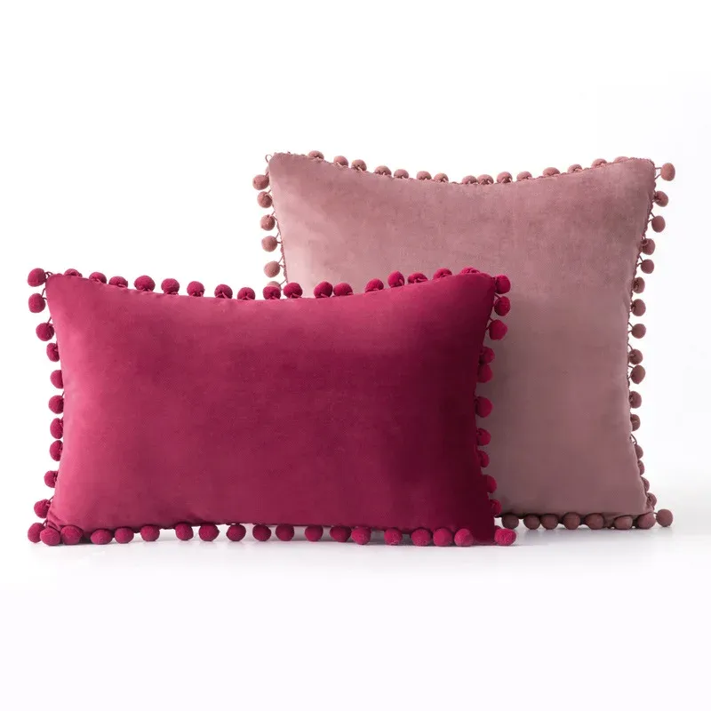 Velvet Cushions in Raspberry and Blackberry