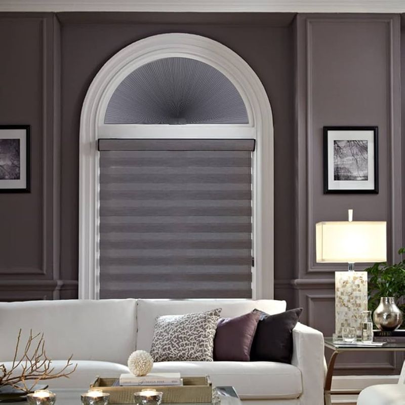 Arched Windows with Permanent Blinds
