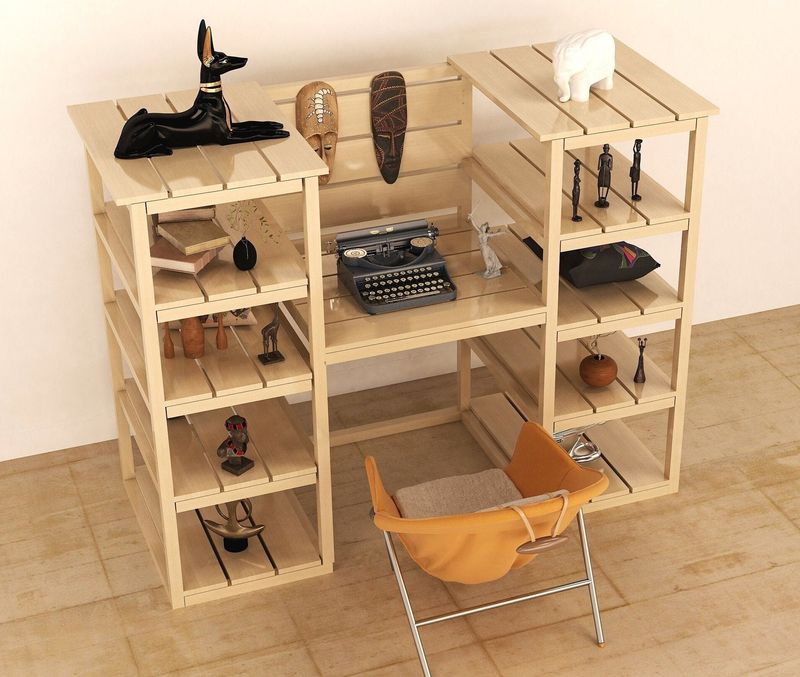 Crates Stacked as Shelving Without Support