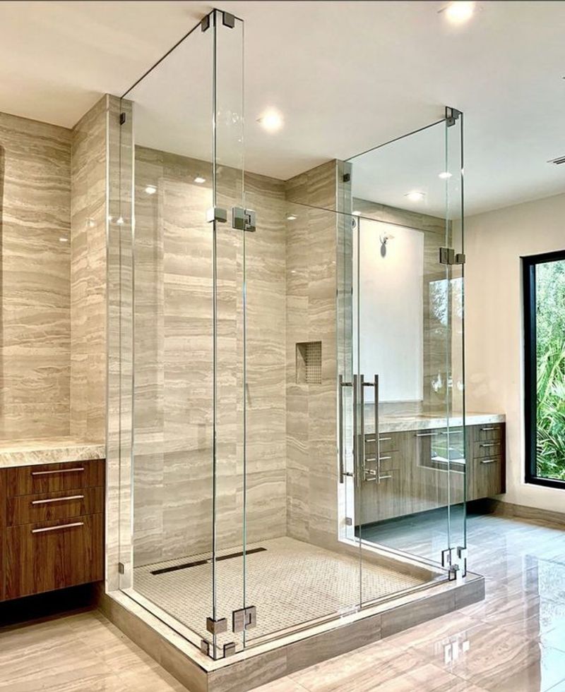 All-Glass Shower in a Cold Climate