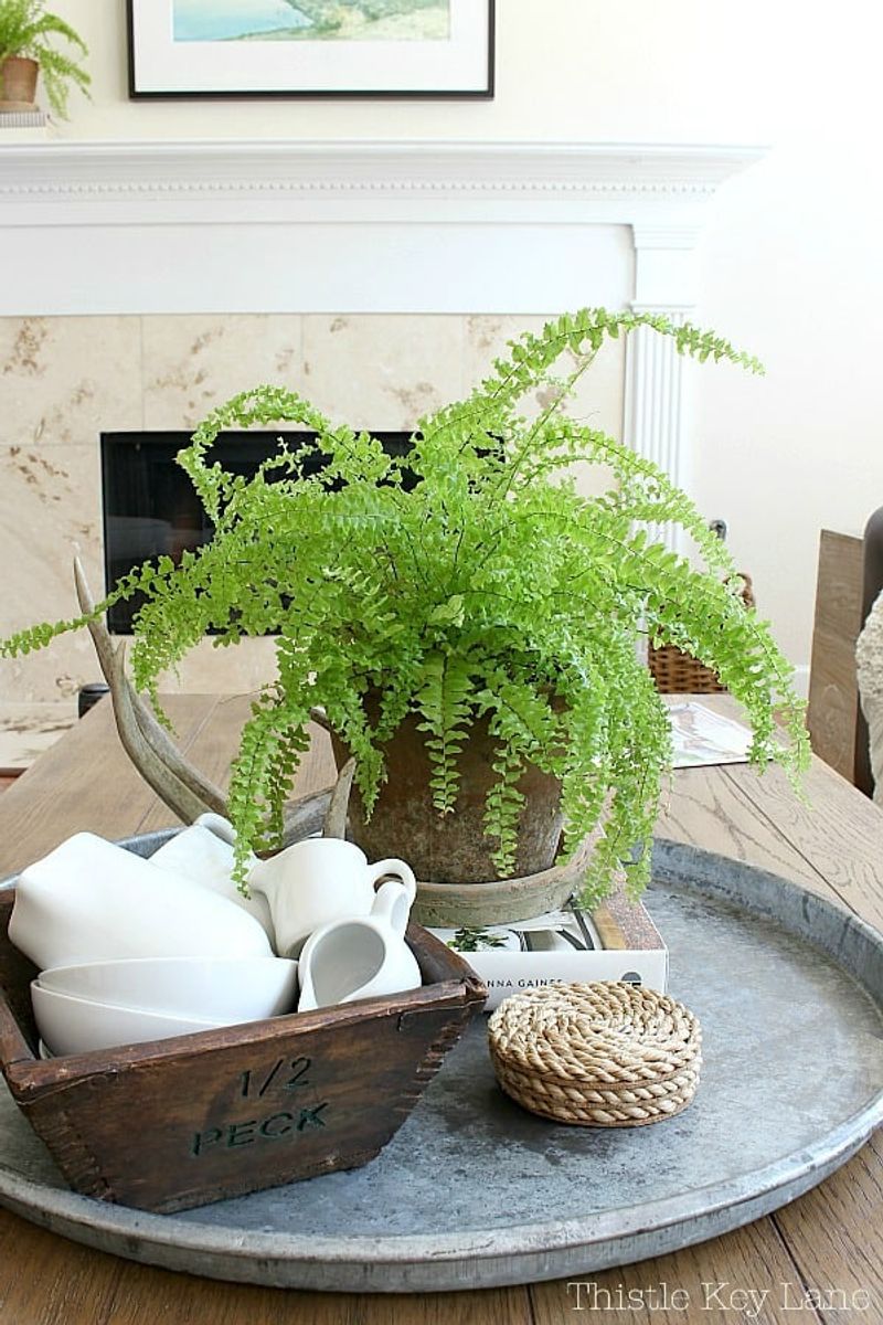 Add Greenery to Contrast Cream Hues