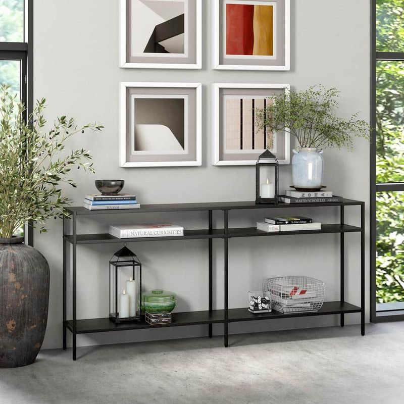 Add a Low Console Table to Conceal It