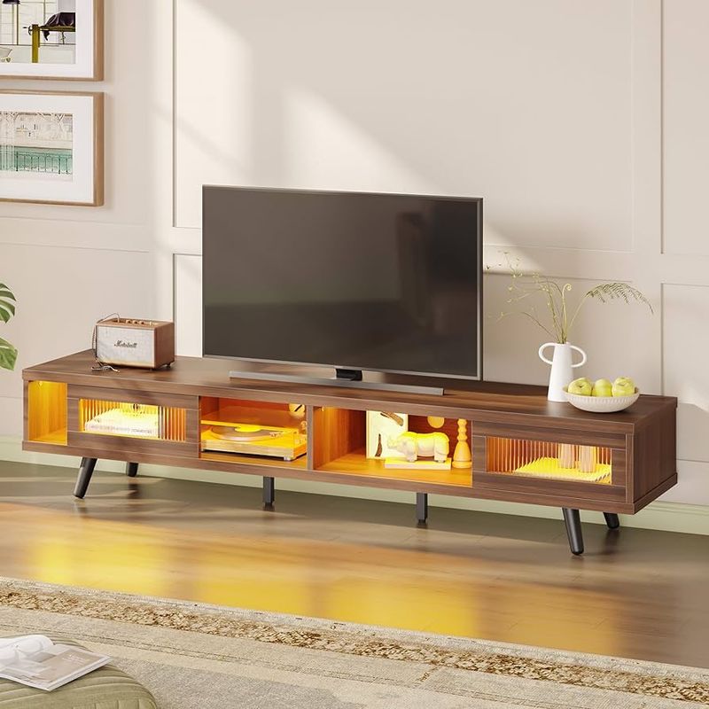 Opt for a slim, low-profile TV stand