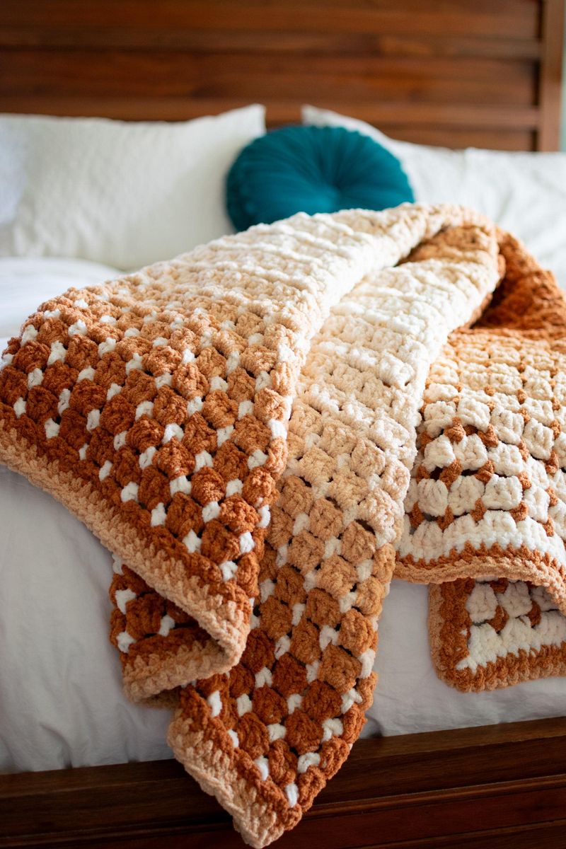 Crocheted Blankets On Contemporary Beds