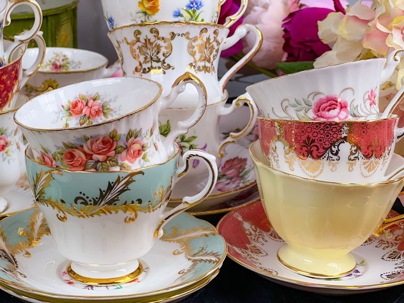 Mismatched Teacups As Decor Accents