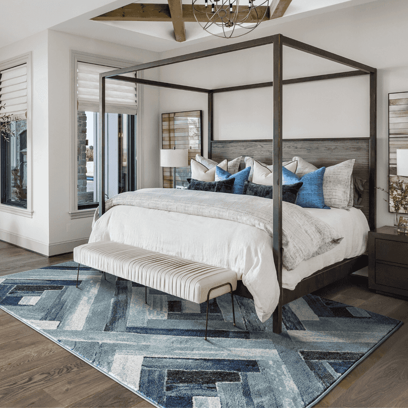 Blue Geometric Area Rugs