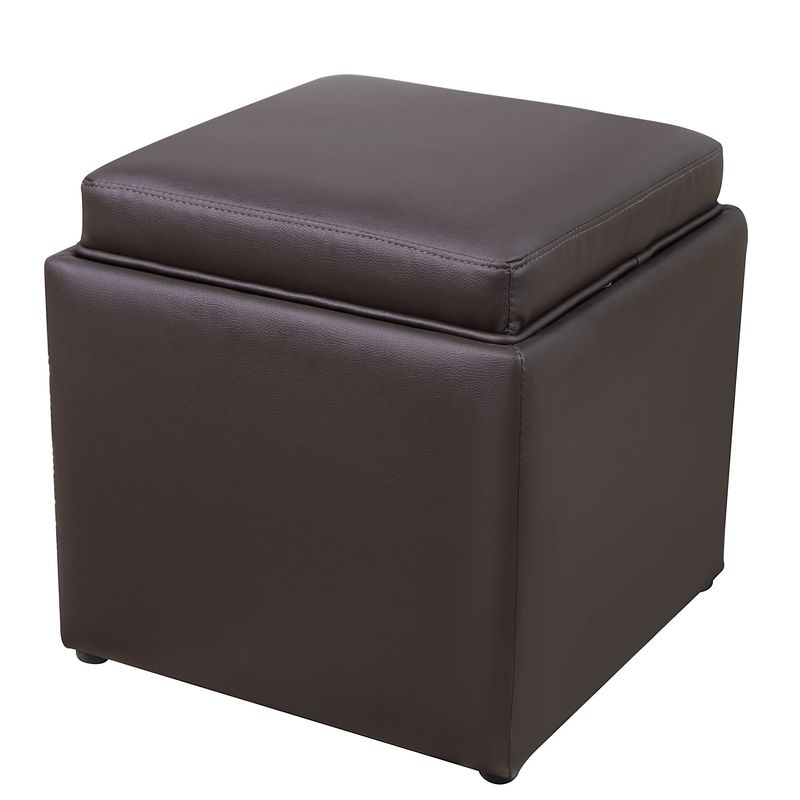 HOMCOM Cube Ottoman with Tray